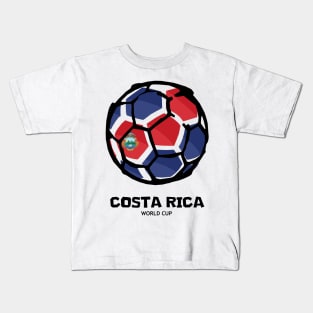 Costa Rica Football Country Flag Kids T-Shirt